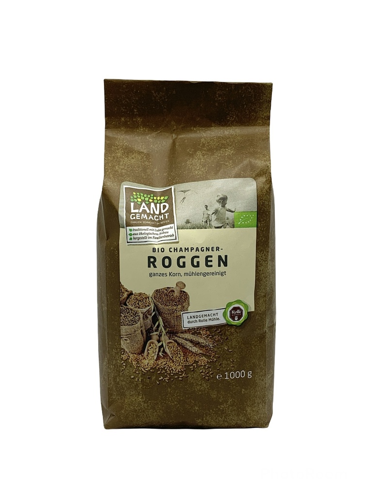 Roggen Bio ganze Körner 1kg (Rolle Mühle)