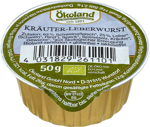 Kräuterleberwurst Bio 50g