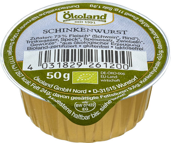 Schinkenwurst Bio 50g  