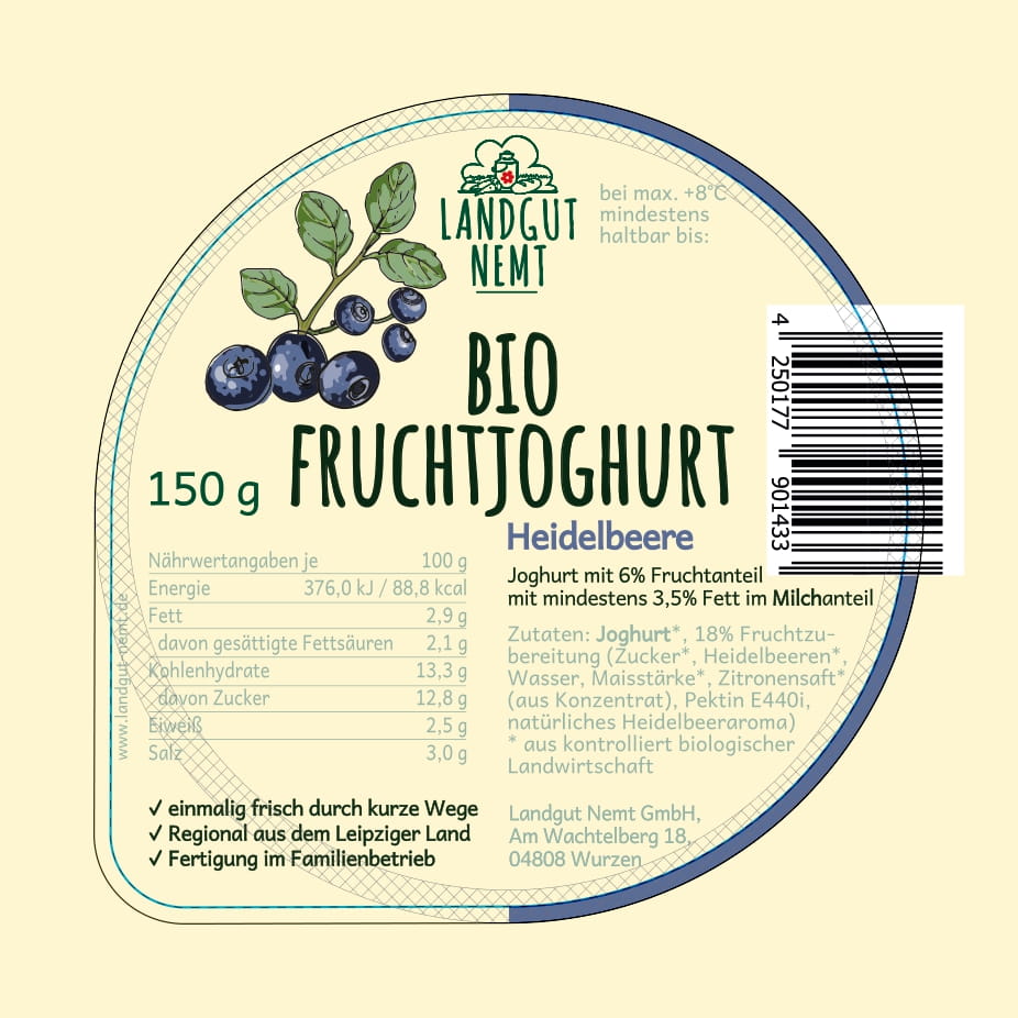 Bio-Fruchtjoghurt Heidelbeere 150g