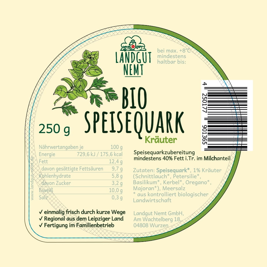 Bio-Speisequark Kräuter 250g