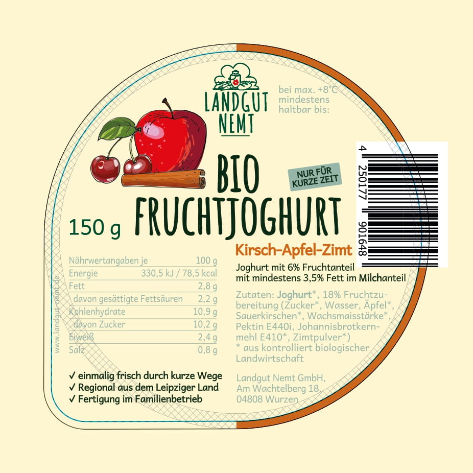 Bio-Fruchtjoghurt Kirsch-Apfel-Zimt 150g