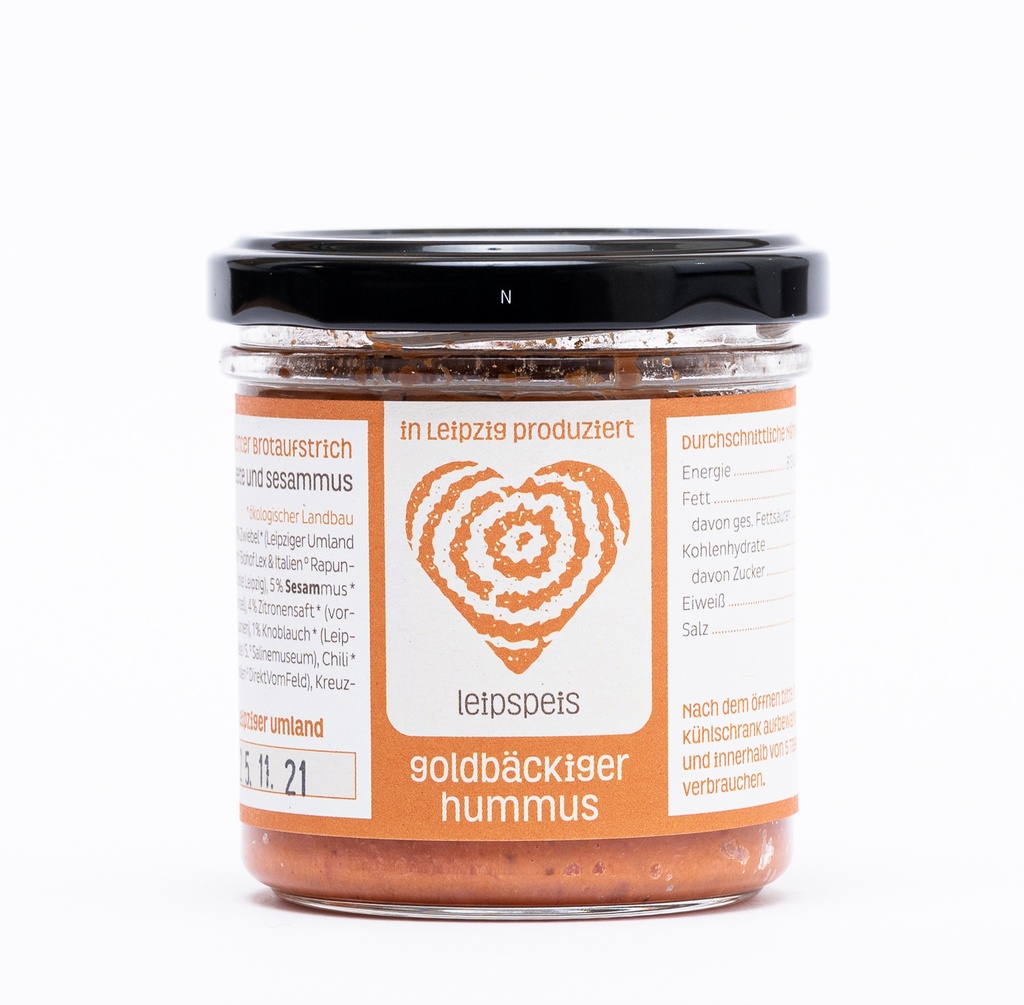 Bio-Brotaufstrich &quot;goldbäckiger Hummus&quot; 140g