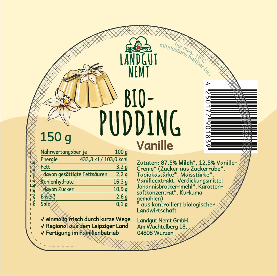 Bio-Pudding Vanille 150g
