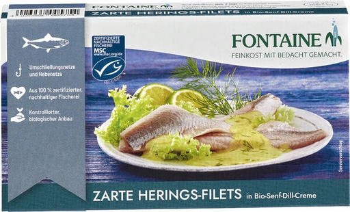 [304051] Heringsfilets in Bio-Senf-Dill-Creme 200g