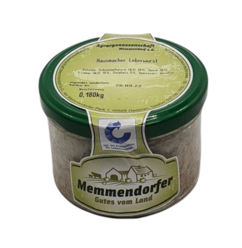 [301150] Hausmacher Leberwurst im Glas 180g Memmendorf 