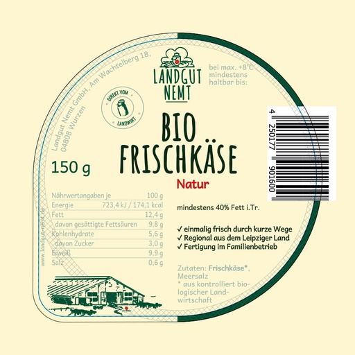 [116030] Bio-Frischkäse Natur 150g