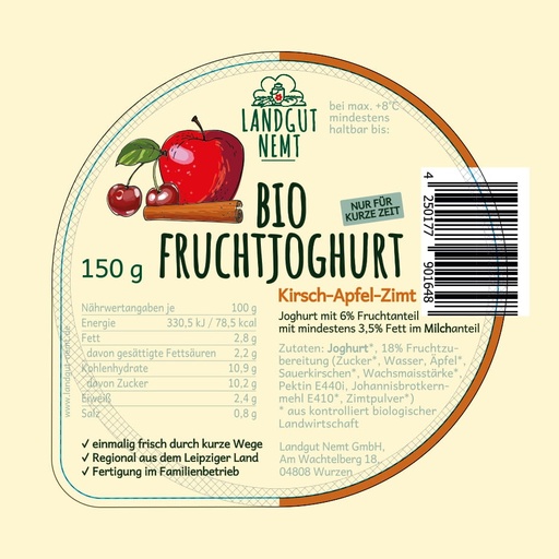 [113089] Bio-Fruchtjoghurt Kirsch-Apfel-Zimt 150g